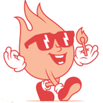 Matchsticks Marketing Agency mascot Blaze holding a lit matchstick